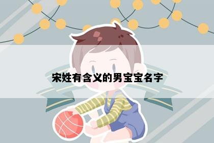 宋姓有含义的男宝宝名字